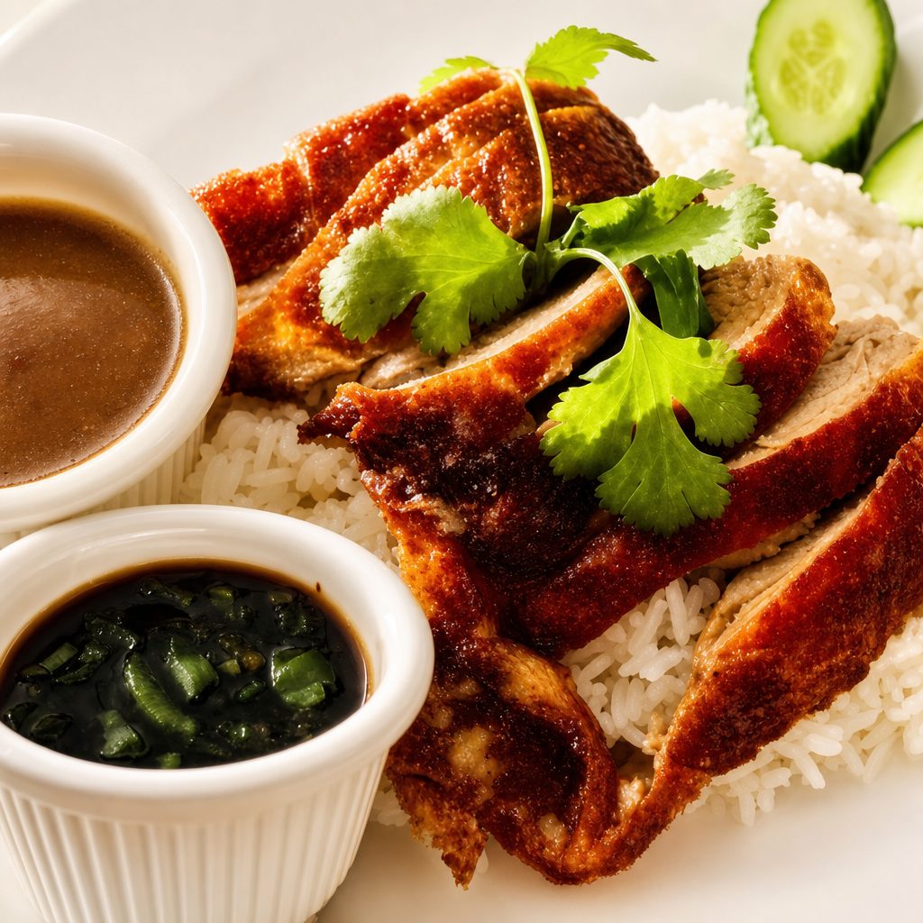 Roasted Duck with Rice.